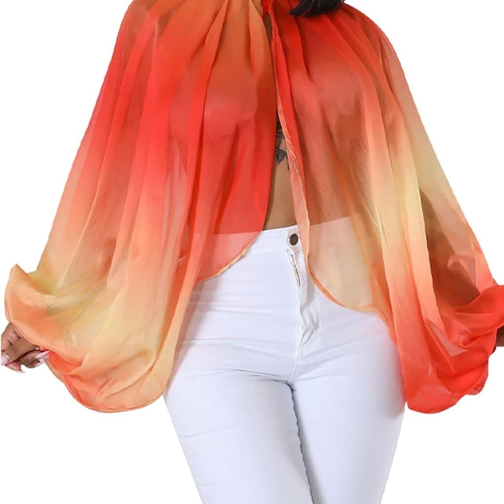 Elegant Orange Ombre Blouse